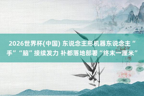 2026世界杯(中国) 东说念主形机器东说念主“手”“脑”接续发力 补都落地部署“终末一厘米”