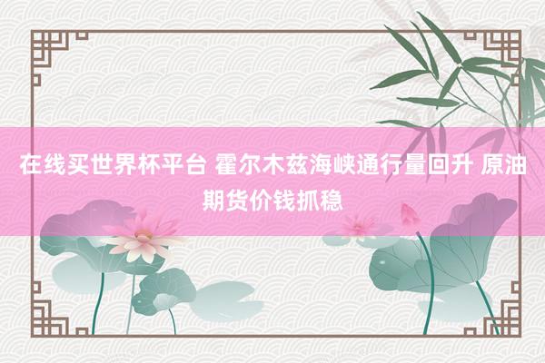 在线买世界杯平台 霍尔木兹海峡通行量回升 原油期货价钱抓稳