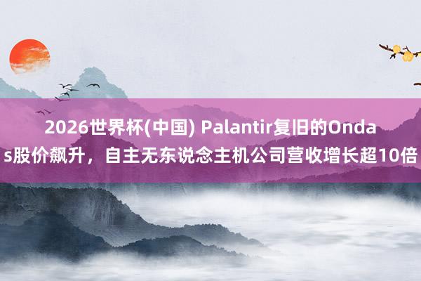 2026世界杯(中国) Palantir复旧的Ondas股价飙升，自主无东说念主机公司营收增长超10倍