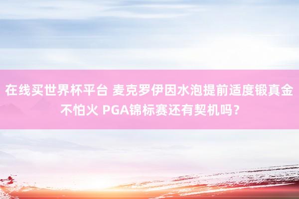在线买世界杯平台 麦克罗伊因水泡提前适度锻真金不怕火 PGA锦标赛还有契机吗?