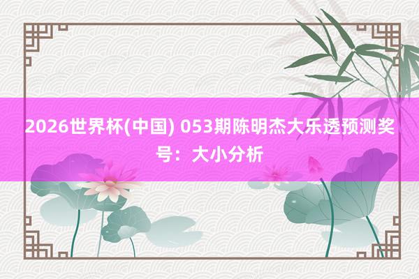 2026世界杯(中国) 053期陈明杰大乐透预测奖号：大小分析