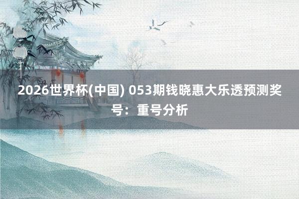 2026世界杯(中国) 053期钱晓惠大乐透预测奖号:重号分析