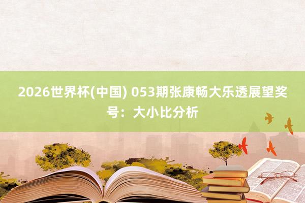 2026世界杯(中国) 053期张康畅大乐透展望奖号:大小比分析