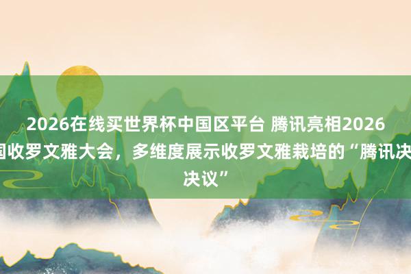 2026在线买世界杯中国区平台 腾讯亮相2026中国收罗文雅大会，多维度展示收罗文雅栽培的“腾讯决议”