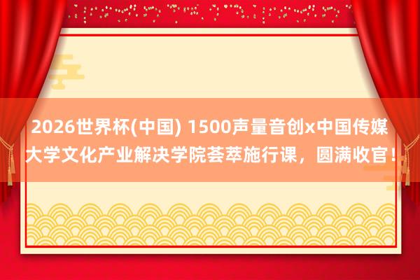 2026世界杯(中国) 1500声量音创x中国传媒大学文化产业解决学院荟萃施行课,圆满收官!