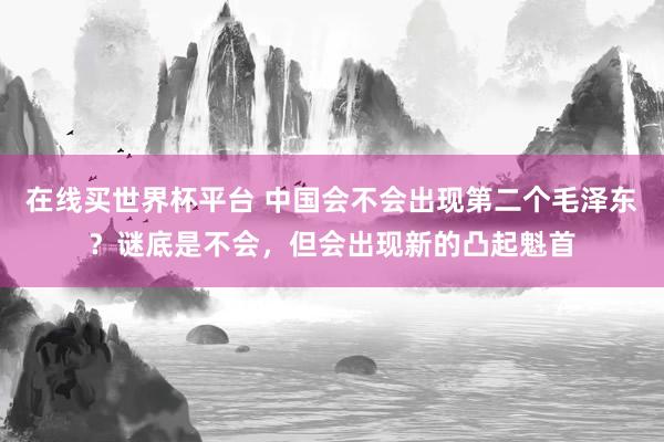 在线买世界杯平台 中国会不会出现第二个毛泽东？谜底是不会，但会出现新的凸起魁首