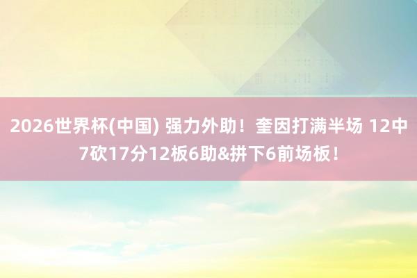 2026世界杯(中国) 强力外助!奎因打满半场 12中7砍17分12板6助&拼下6前场板!