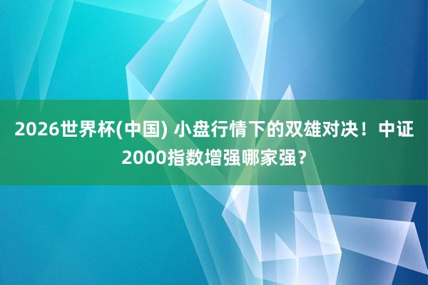 2026世界杯(中国) 小盘行情下的双雄对决!中证2000指数增强哪家强?
