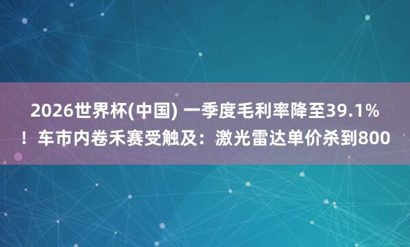 2026世界杯(中国) 一季度毛利率降至39.1%!车市内卷禾赛受触及:激光雷达单价杀到800
