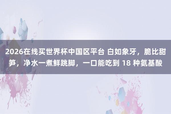 2026在线买世界杯中国区平台 白如象牙，脆比甜笋，净水一煮鲜跳脚，一口能吃到 18 种氨基酸