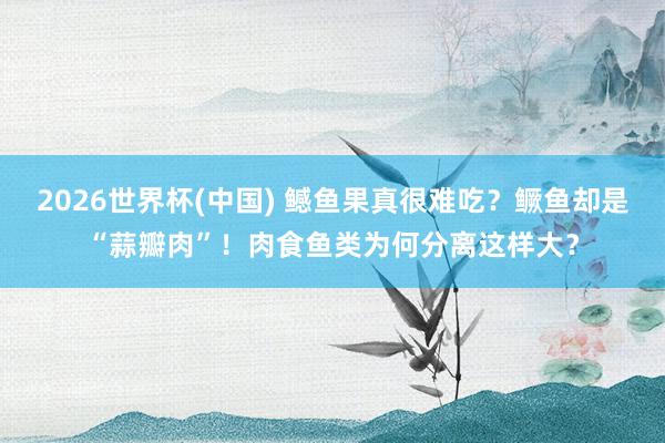 2026世界杯(中国) 鳡鱼果真很难吃?鳜鱼却是“蒜瓣肉”!肉食鱼类为何分离这样大?