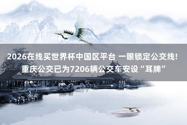 2026在线买世界杯中国区平台 一眼锁定公交线! 重庆公交已为7206辆公交车安设“耳牌”