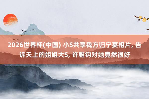 2026世界杯(中国) 小S共享我方归宁宴相片， 告诉天上的姐姐大S， 许雅钧对她竟然很好