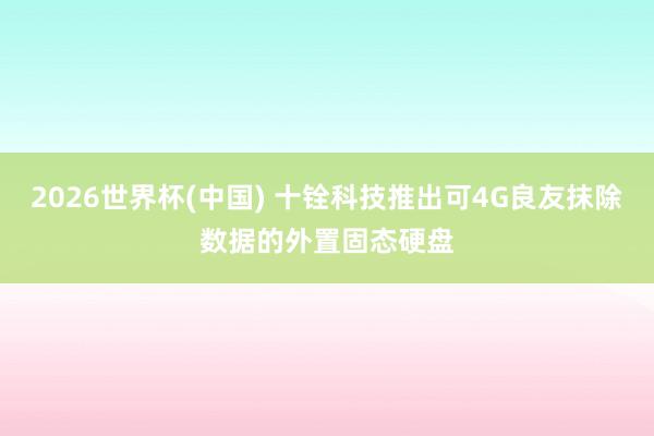2026世界杯(中国) 十铨科技推出可4G良友抹除数据的外置固态硬盘