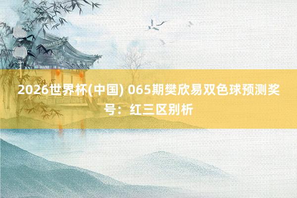 2026世界杯(中国) 065期樊欣易双色球预测奖号：红三区别析