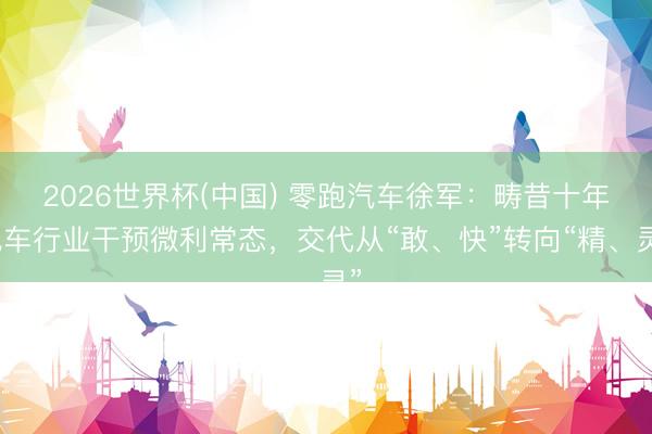 2026世界杯(中国) 零跑汽车徐军：畴昔十年汽车行业干预微利常态，交代从“敢、快”转向“精、灵”