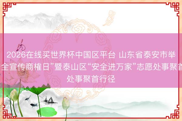 2026在线买世界杯中国区平台 山东省泰安市举办“安全宣传商榷日”暨泰山区“安全进万家”志愿处事聚首行径