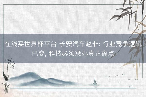 在线买世界杯平台 长安汽车赵非: 行业竞争逻辑已变, 科技必须惩办真正痛点