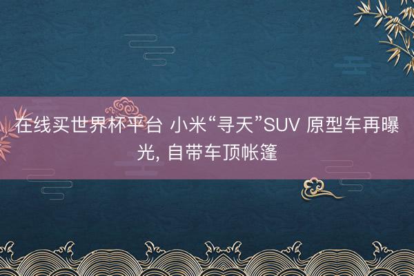 在线买世界杯平台 小米“寻天”SUV 原型车再曝光, 自带车顶帐篷